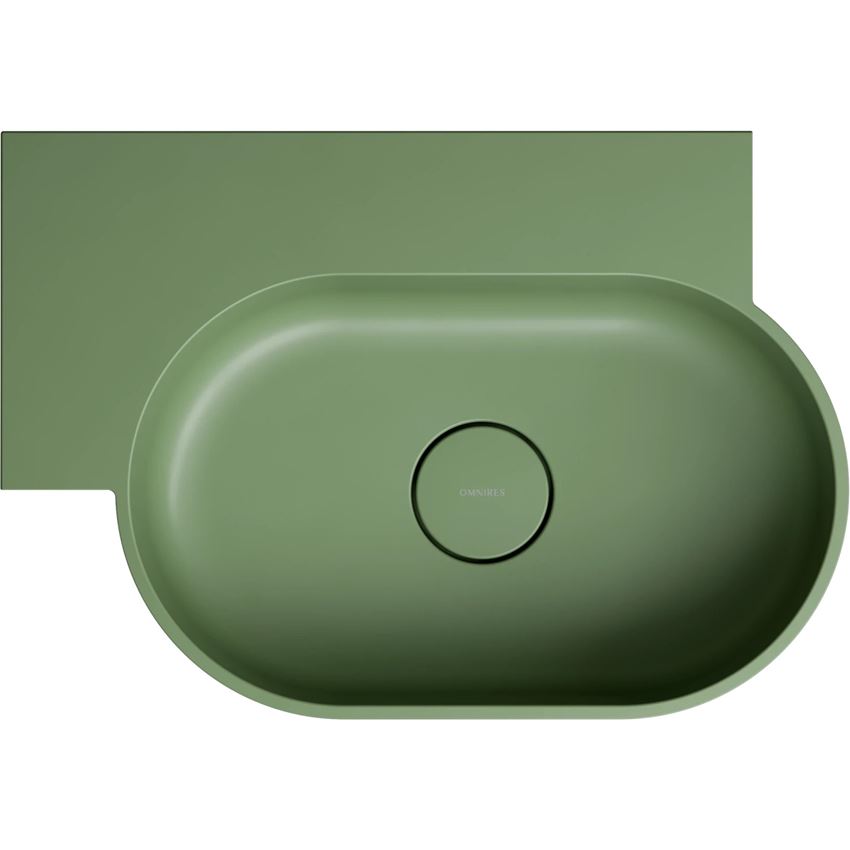 Umywalka nablatowa/wisząca - lewa 55x38 cm olive mat Omnires Ovo