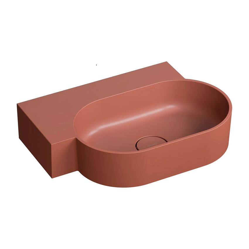 Umywalka nablatowa/wisząca - lewa 55x38 cm terracotta mat Omnires Ovo