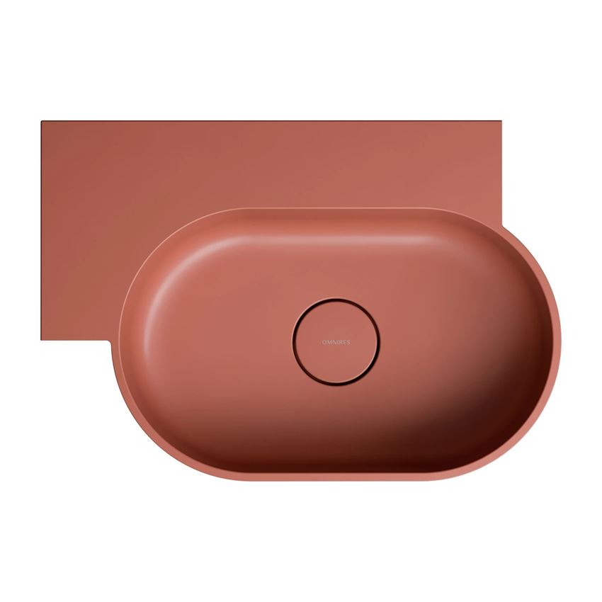 Umywalka nablatowa/wisząca - lewa 55x38 cm terracotta mat Omnires Ovo
