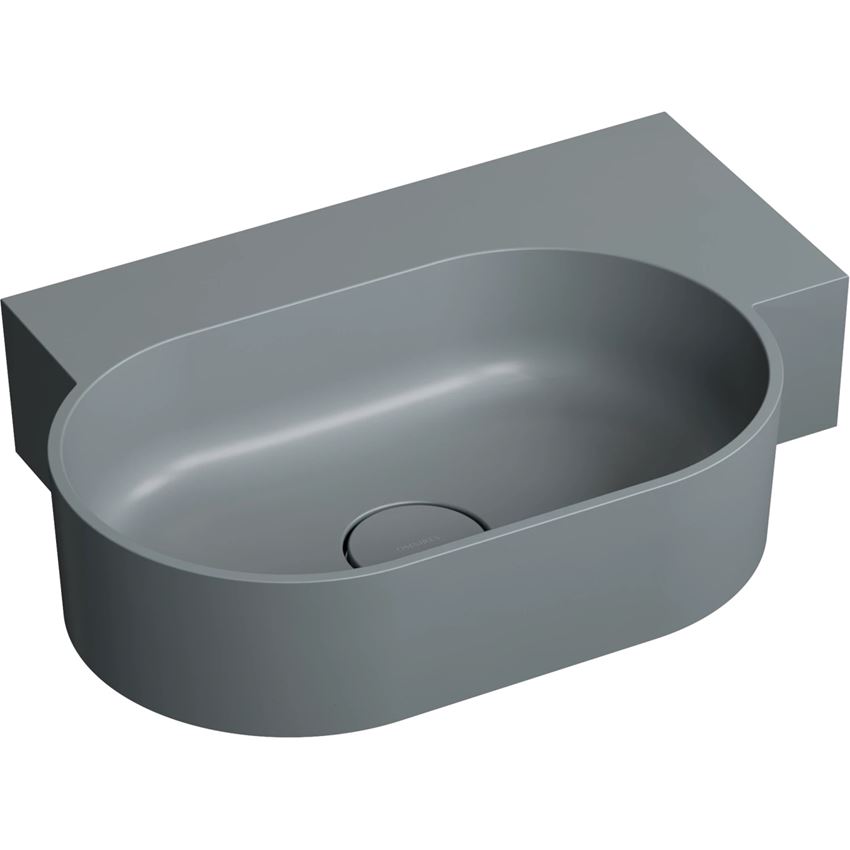 Umywalka nablatowa/wisząca - prawa 55x38 cm ash grey mat Omnires Ovo