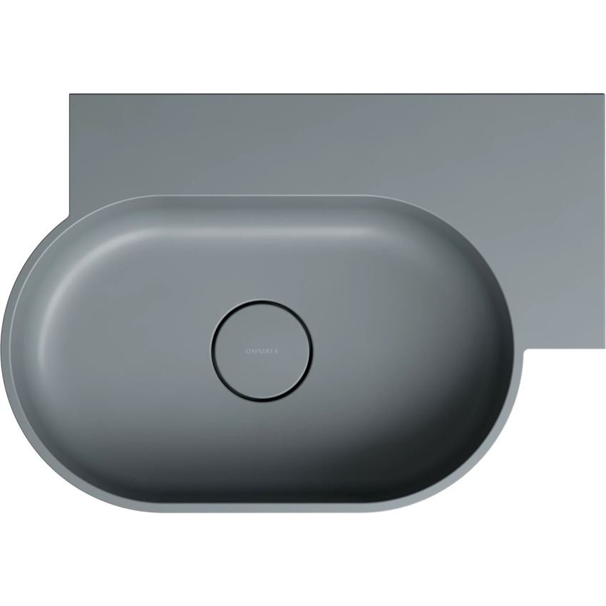 Umywalka nablatowa/wisząca - prawa 55x38 cm ash grey mat Omnires Ovo