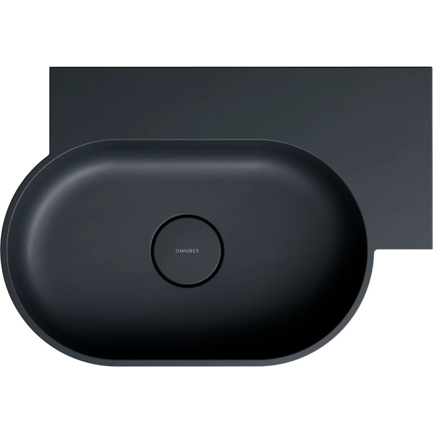 Umywalka nablatowa/wisząca - prawa 55x38 cm black lava mat Omnires Ovo