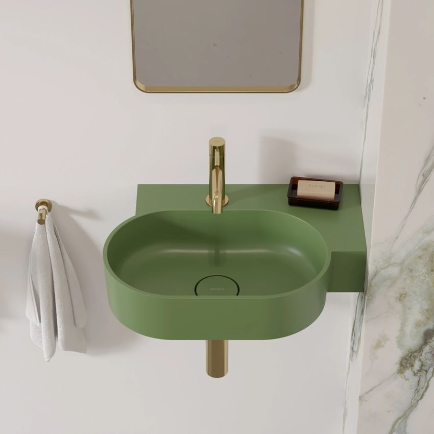Umywalka nablatowa/wisząca - prawa 55x38 cm olive mat Omnires Ovo