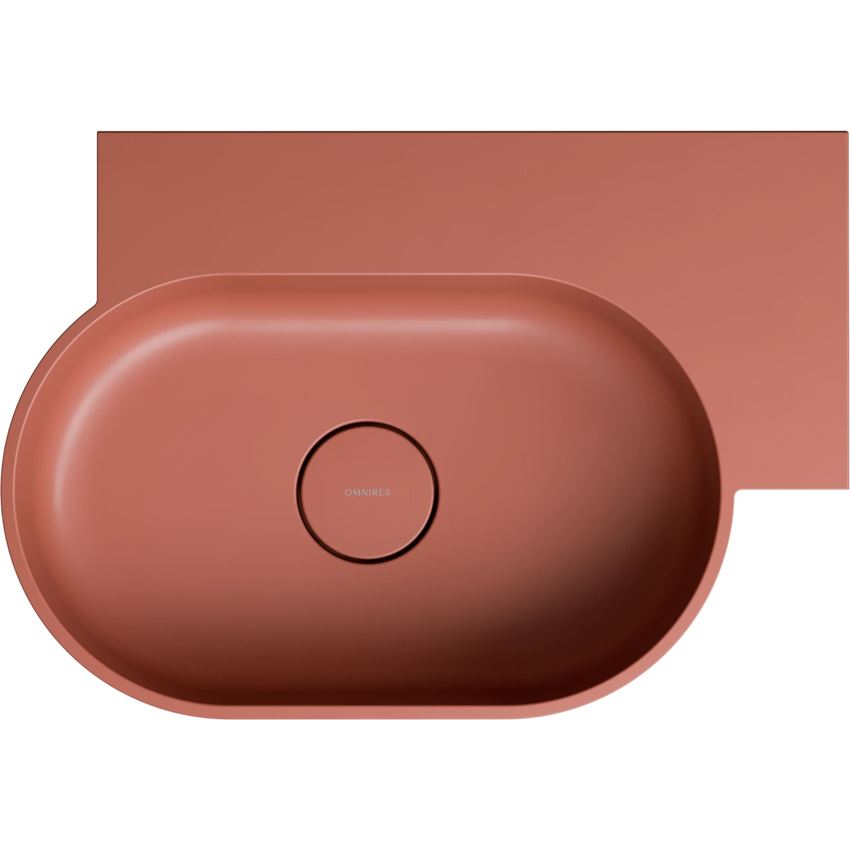 Umywalka nablatowa/wisząca - prawa 55x38 cm terracotta mat Omnires Ovo