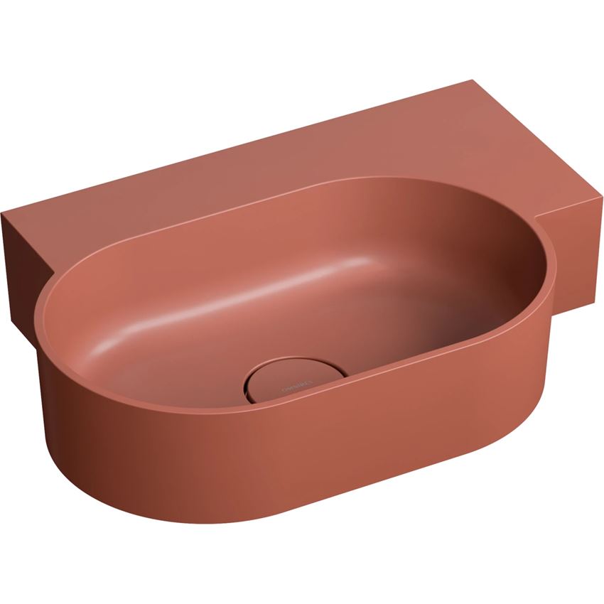 Umywalka nablatowa/wisząca - prawa 55x38 cm terracotta mat Omnires Ovo