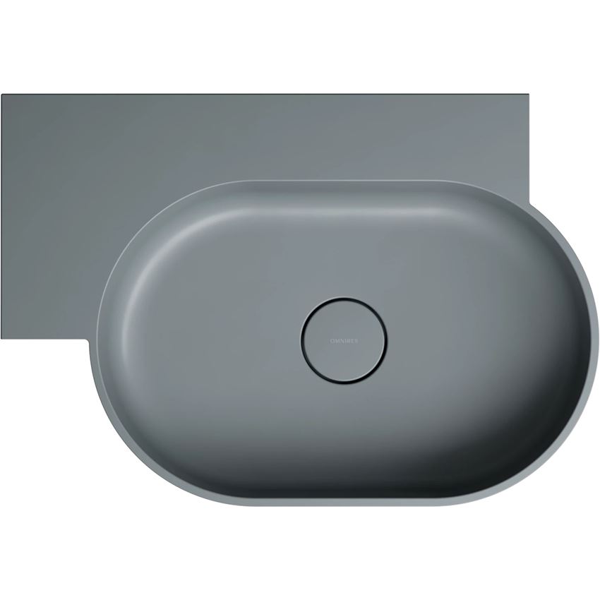 Umywalka nablatowa/wisząca - lewa 64x44 cm ash grey mat Omnires Ovo