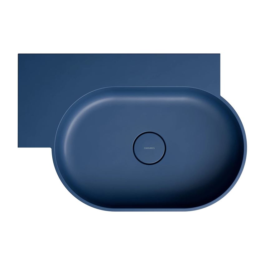 Umywalka nablatowa/wisząca - lewa 64x44 cm midnight blue mat Omnires Ovo
