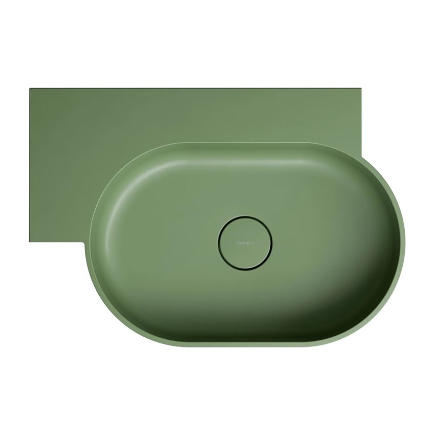 Umywalka nablatowa/wisząca - lewa 64x44 cm olive mat Omnires Ovo