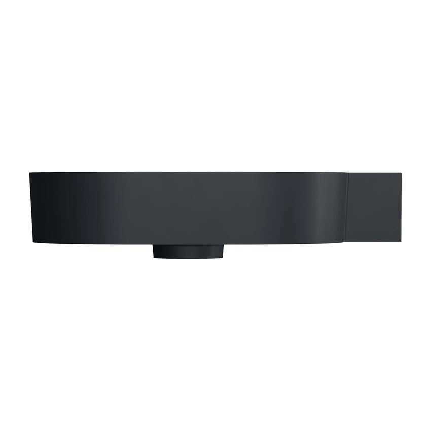 Umywalka nablatowa/wisząca - prawa 64x44 cm black lava mat Omnires Ovo