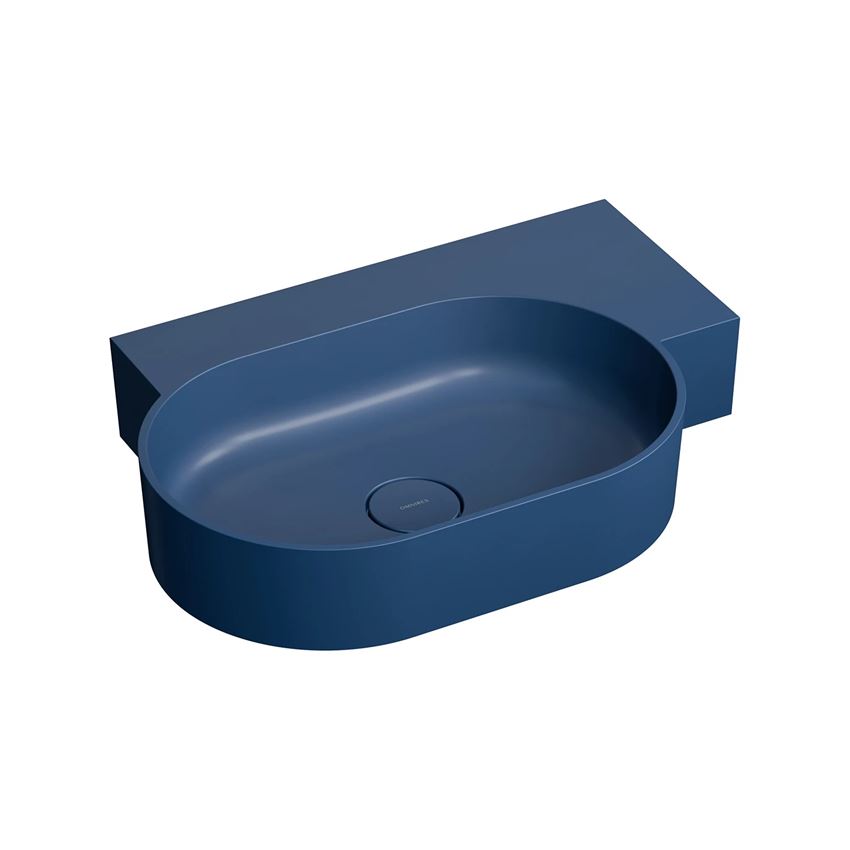Umywalka nablatowa/wisząca - prawa 64x44 cm midnight blue mat Omnires Ovo