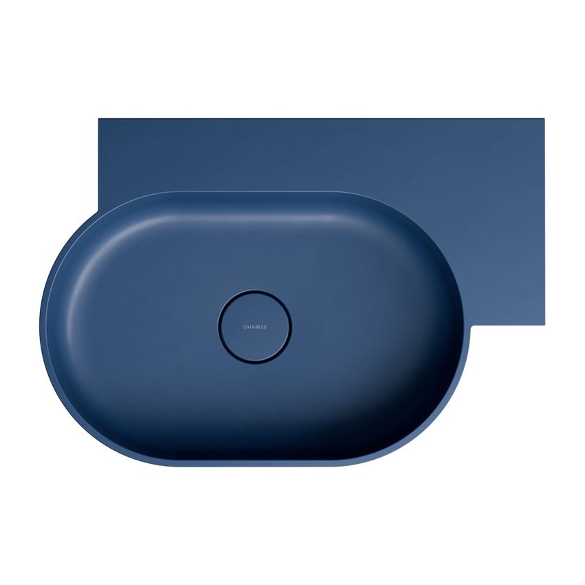 Umywalka nablatowa/wisząca - prawa 64x44 cm midnight blue mat Omnires Ovo