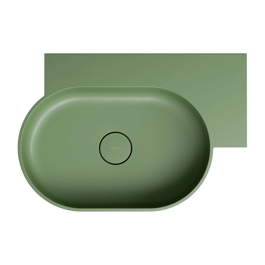 Umywalka nablatowa/wisząca - prawa 64x44 cm olive mat Omnires Ovo