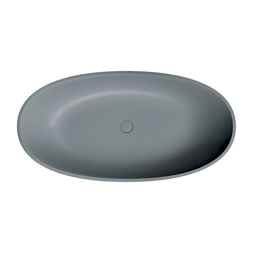 Wanna wolnostojąca bez przelewu 148x75 cm ash grey mat Omnires Shell