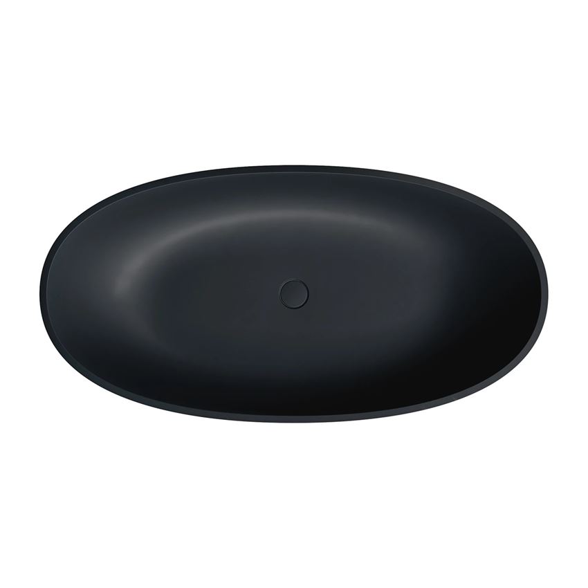 Wanna wolnostojąca bez przelewu 148x75 cm black lava mat Omnires Shell