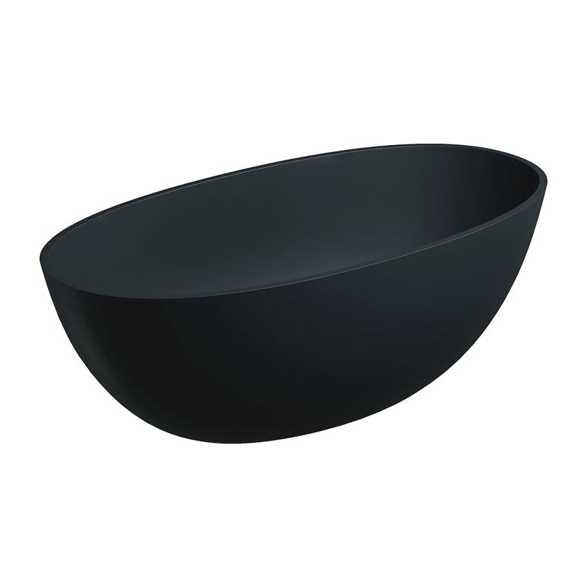 Wanna wolnostojąca bez przelewu 148x75 cm black lava mat Omnires Shell