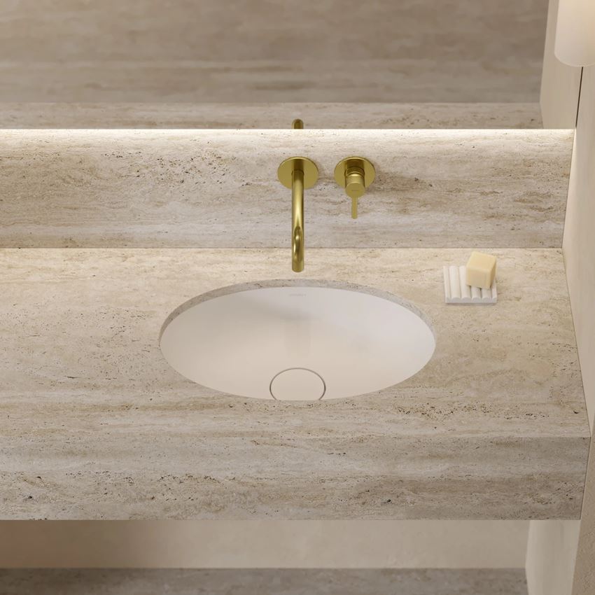 Umywalka podblatowa 55 cm biały mat Omnires Shell