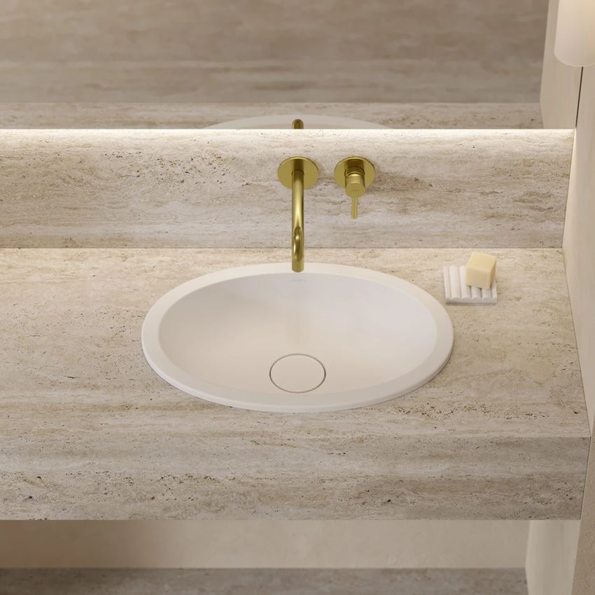 Umywalka podblatowa 55 cm biały mat Omnires Shell