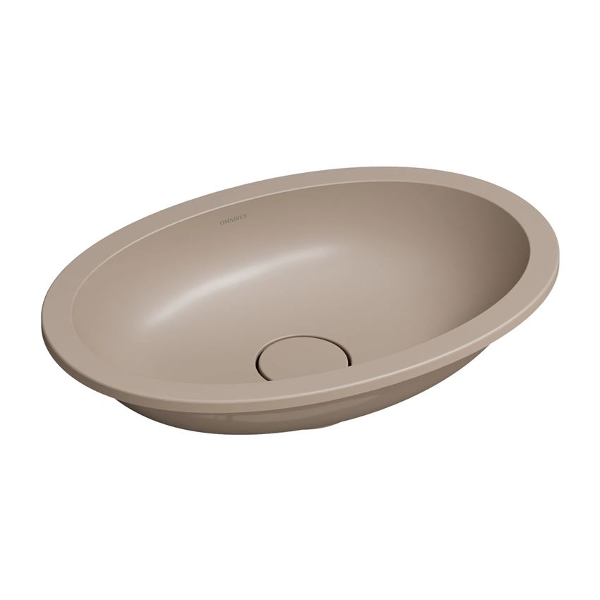 Umywalka podblatowa 48x31 cm dune beige mat Omnires Shell