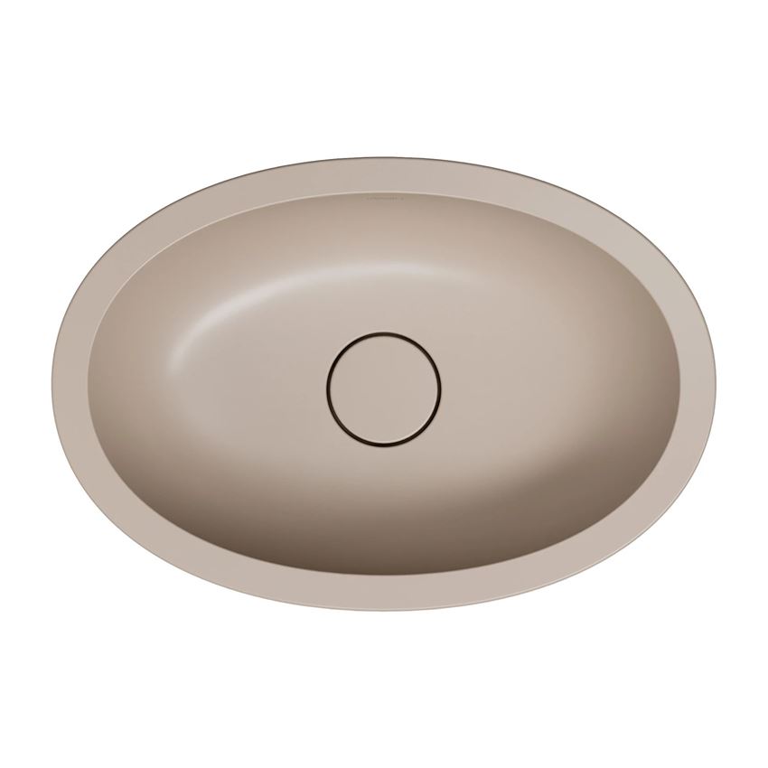 Umywalka podblatowa 48x31 cm dune beige mat Omnires Shell