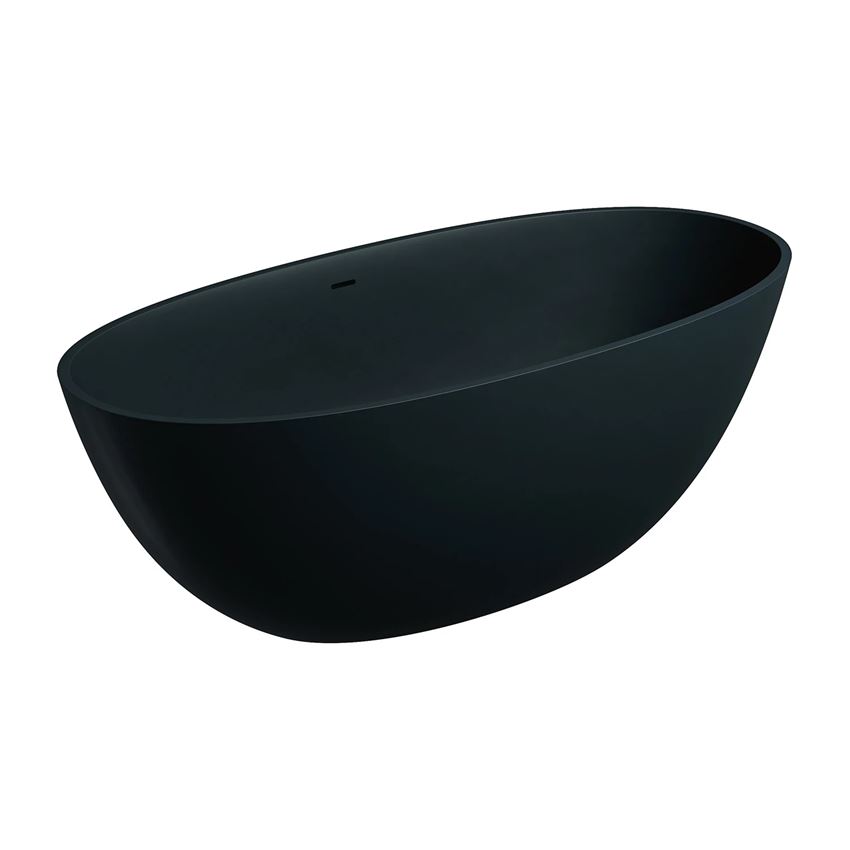 Wanna wolnostojąca z przelewem 160x75 cm black lava Omnires Shell