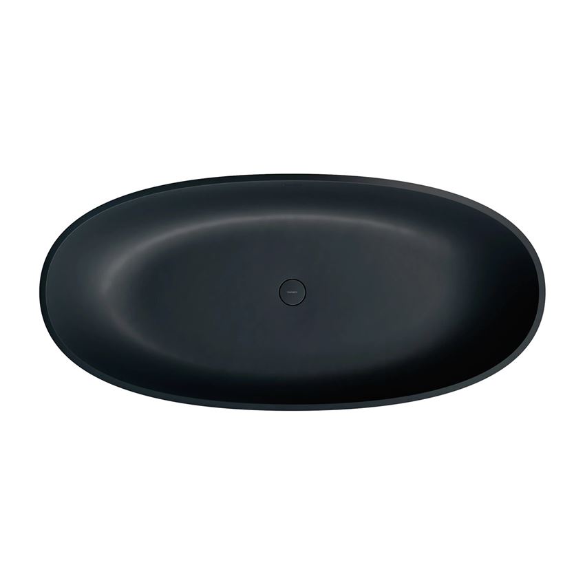 Wanna wolnostojąca z przelewem 160x75 cm black lava Omnires Shell