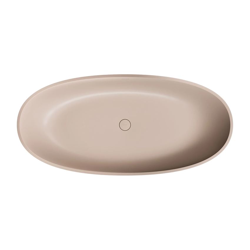 Wanna wolnostojąca z przelewem 160x75 cm dune beige mat Omnires Shell