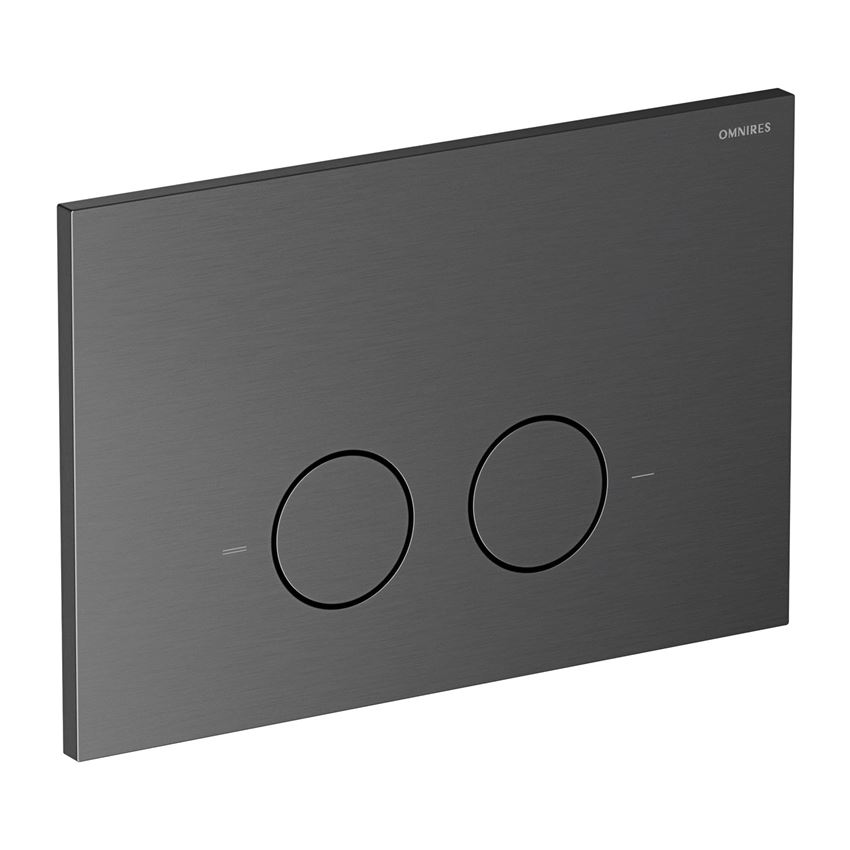 Strongframe stelaż podtynkowy do miski toaletowej + Steel-R45 przycisk spłukujący ze stali nierdzewnej grafit szczotkowany Omnires Flush Set