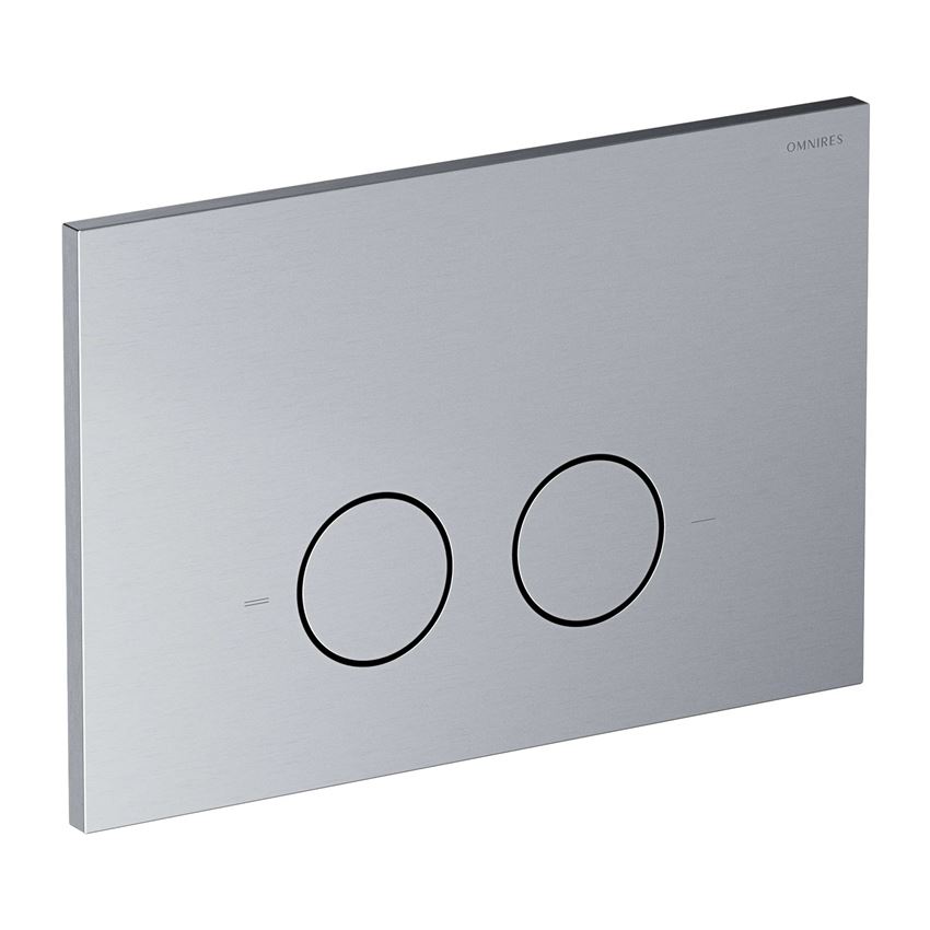 Strongframe stelaż podtynkowy do miski toaletowej + Steel-R45 przycisk spłukujący ze stali nierdzewnej nikiel szczotkowany Omnires Flush Set