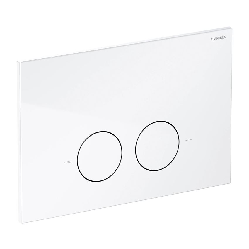 Strongframe stelaż podtynkowy do miski toaletowej z ECO spłukiwaniem + Minimal przycisk spłukujący biały połysk Omnires Flush Set 