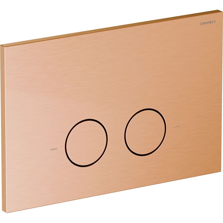 Strongframe Eco stelaż podtynkowy do miski toaletowej z funkcją oszczędnego spłukiwania + Steel-R45 przycisk spłukujący ze stali nierdzewnej miedź szczotkowana Omnires Flush Set Eco