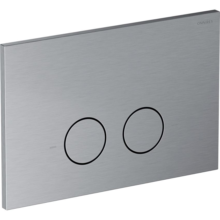 Strongframe Eco stelaż podtynkowy do miski toaletowej z funkcją oszczędnego spłukiwania + Steel-R45 przycisk spłukujący ze stali nierdzewnej nikiel szczotkowany Omnires Flush Set Eco