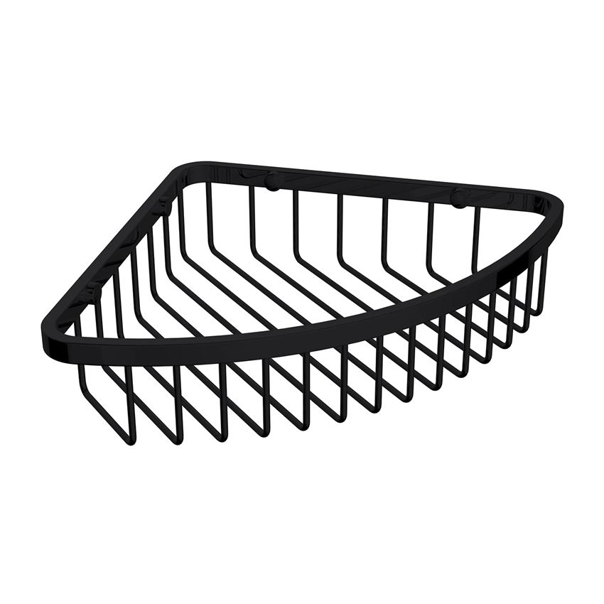 Koszyk prysznicowy narożny czarny mat Omnires Uni