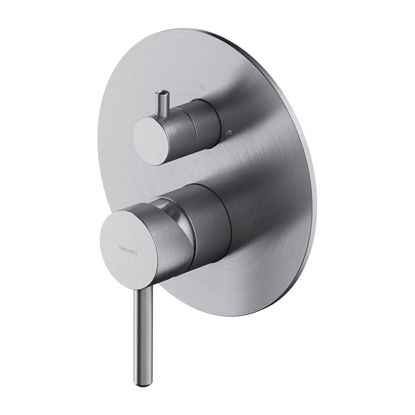 Element natynkowy baterii prysznicowo-wannowej 3-wyjściowej nikiel szczotkowany Omnires Y