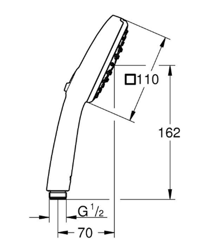 Słuchawka prysznicowa Grohe Tempesta Cube 110 27574003 rys techniczny