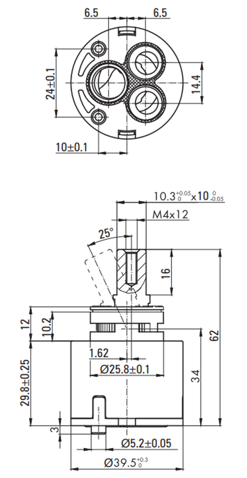 Zestaw prysznicowy Deante Joko BOJ 011M rys techniczny