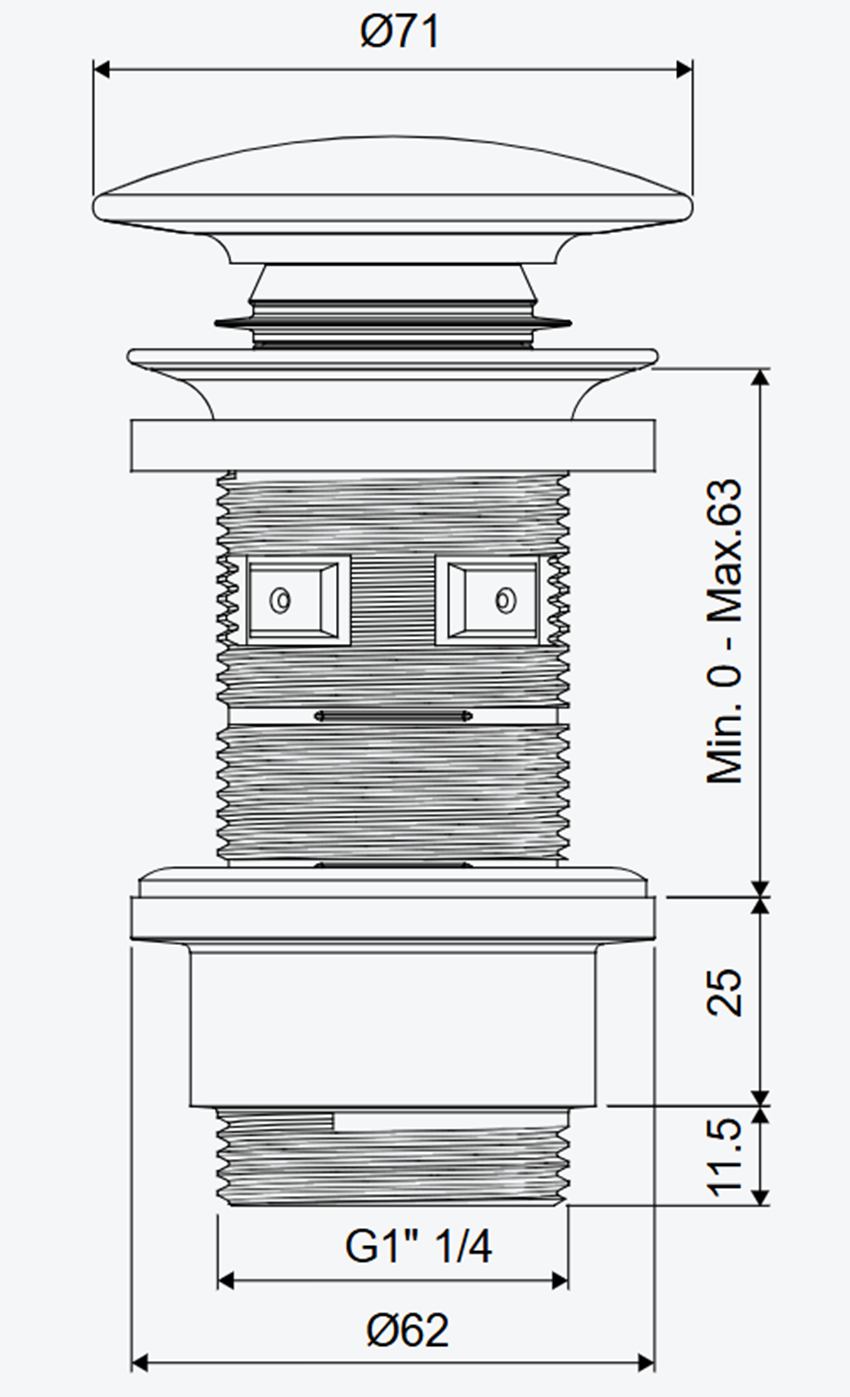 Korek Excellent Design ARIN.1485.K.01.TEMBL rys techniczny