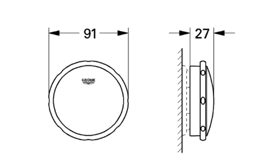Zestaw odpływowy Grohe Talento 19025000 rys techniczny