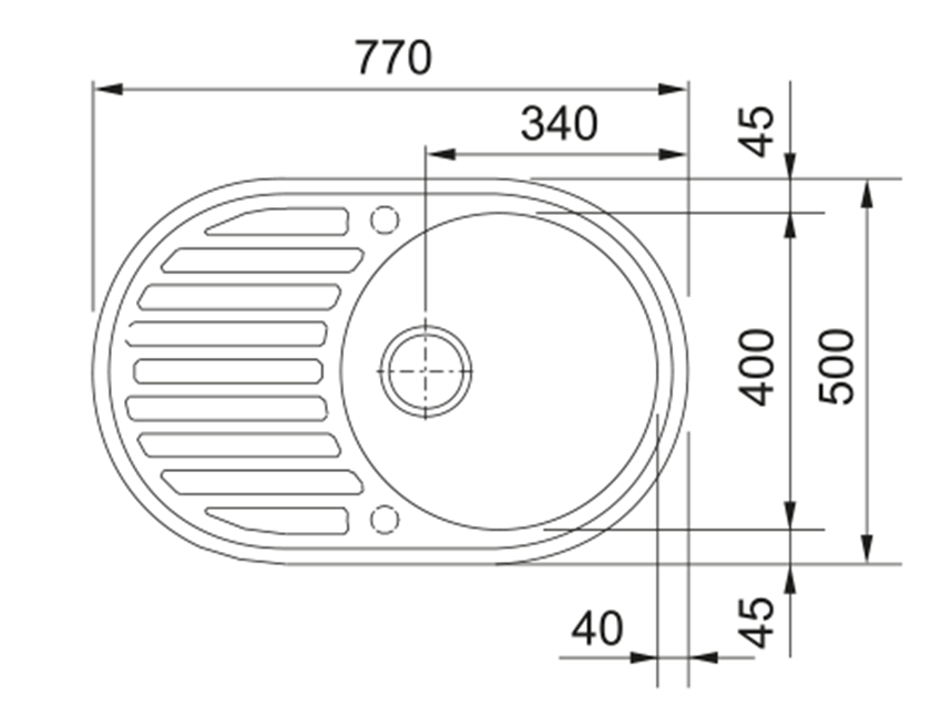 Zlewozmywak Franke Ronda ROG 611-77 114.0676.330 rys techniczny