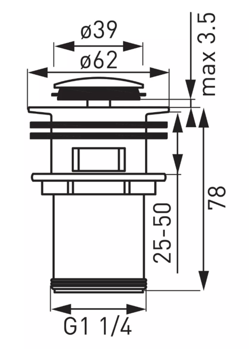 Zawór spustowy Ferro S283 rys techniczny