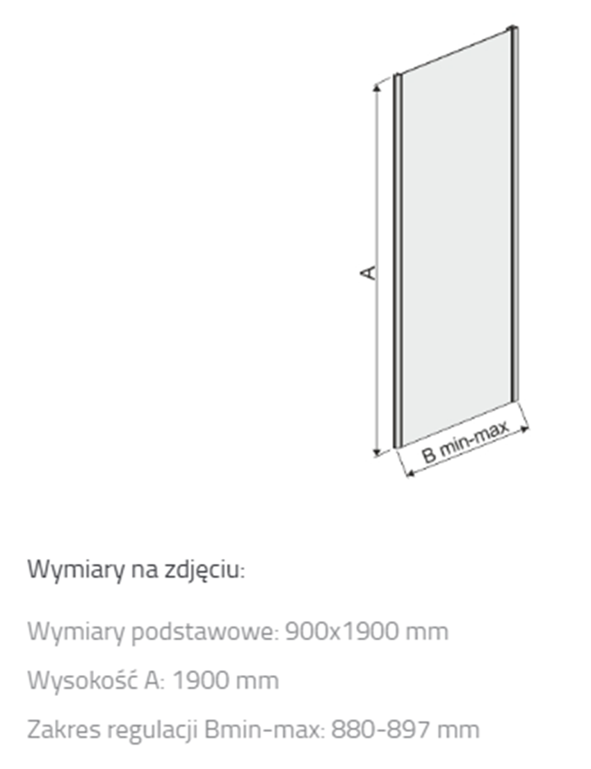 Ścianka dodatkowa Sanplast TX 600-271-1320-01-231 rys techniczny
