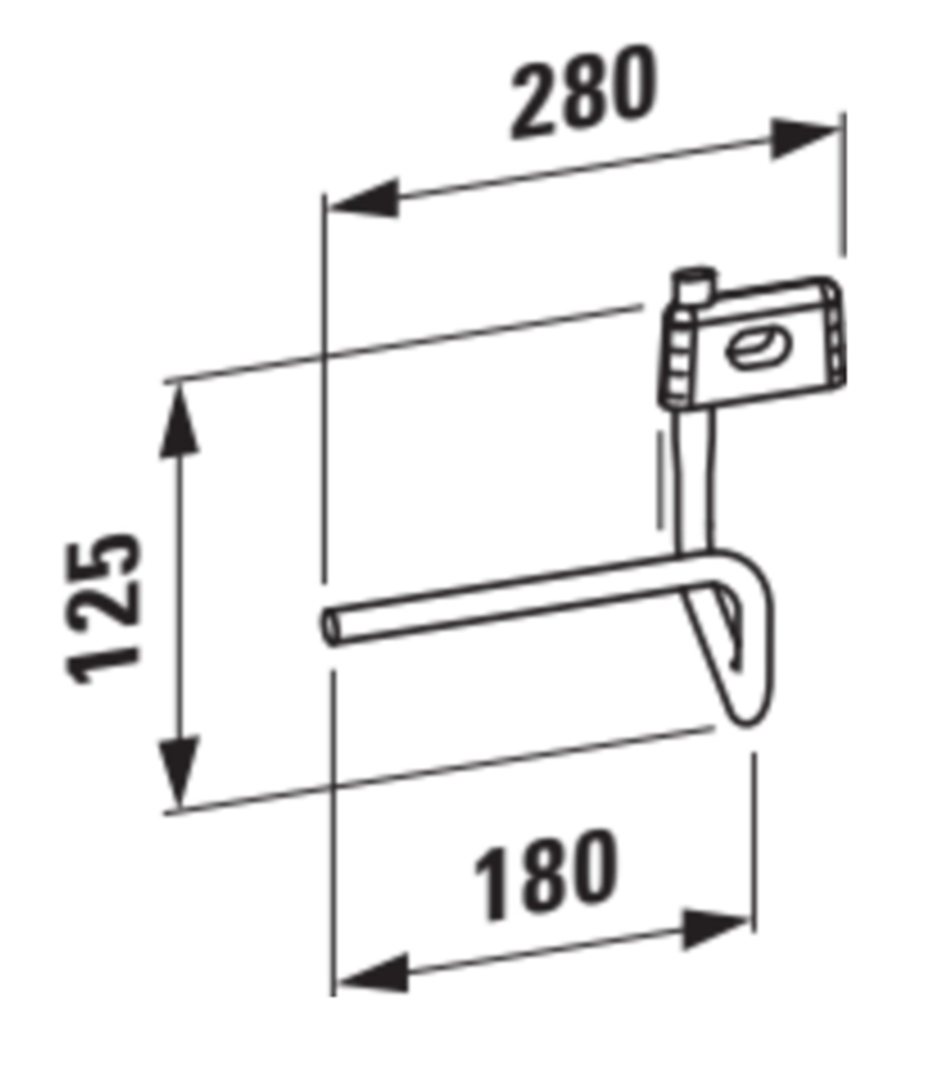 Reling do umywalki Laufen Val H3812800040001 rys techniczny