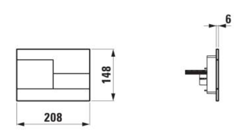 Przycisk spłukujący Laufen Ineo Skyline H9001187160001 rys techniczny