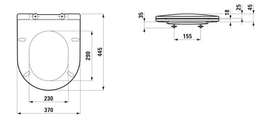 Deska WC Laufen Pro H8989650000001 rys techniczny