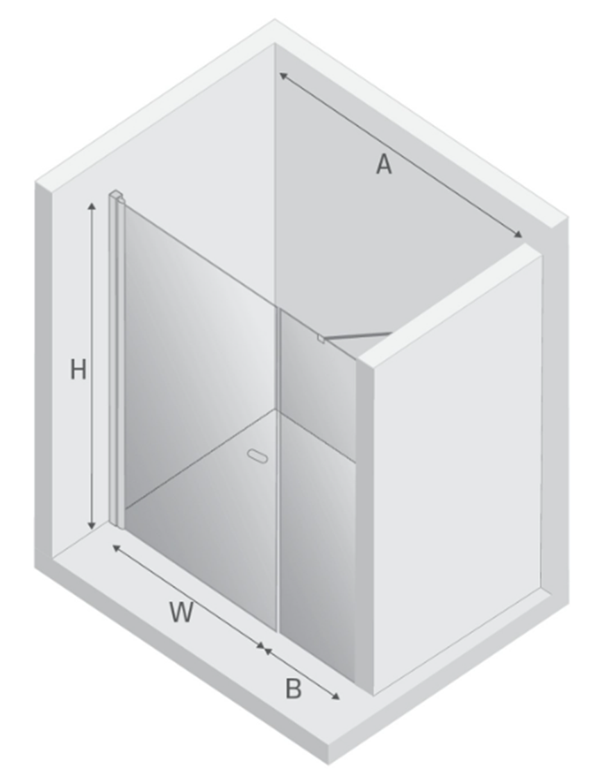 Drzwi wahadłowe New Trendy New Soleo Gold Brushed D-0992A rys techniczny