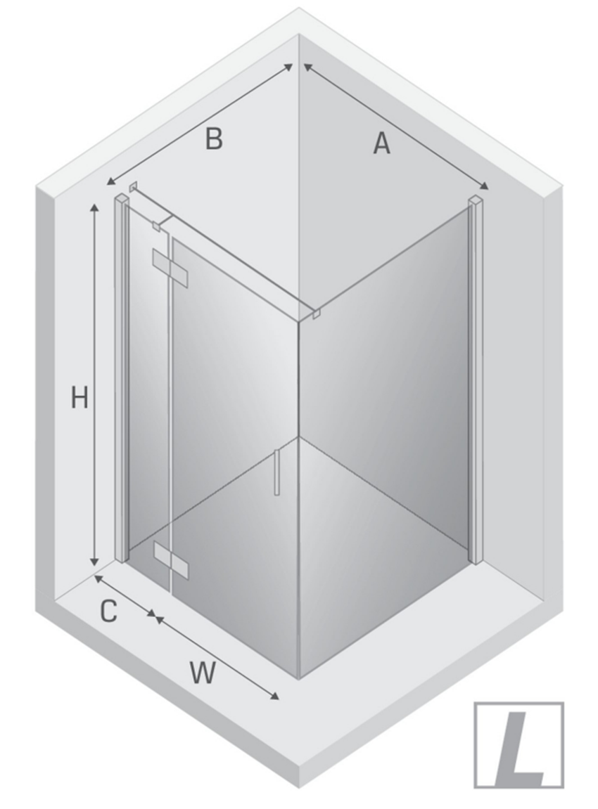 Kabina prysznicowa New Trendy Nesta Gold Brushed K-4413 rys techniczny