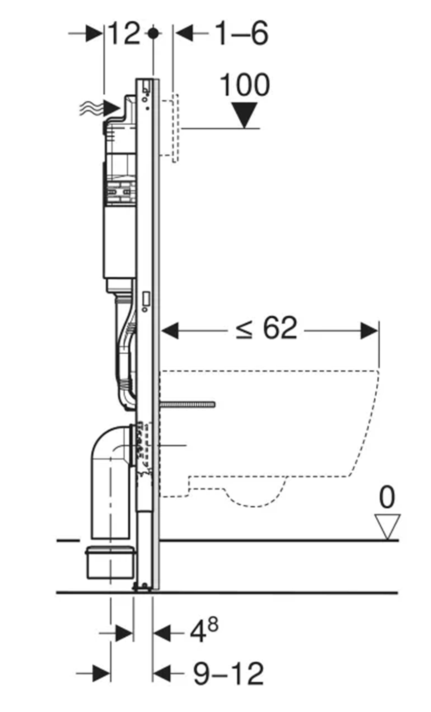 Stelaż do toalety Geberit Duofix 111.170.00.2 rys techniczny
