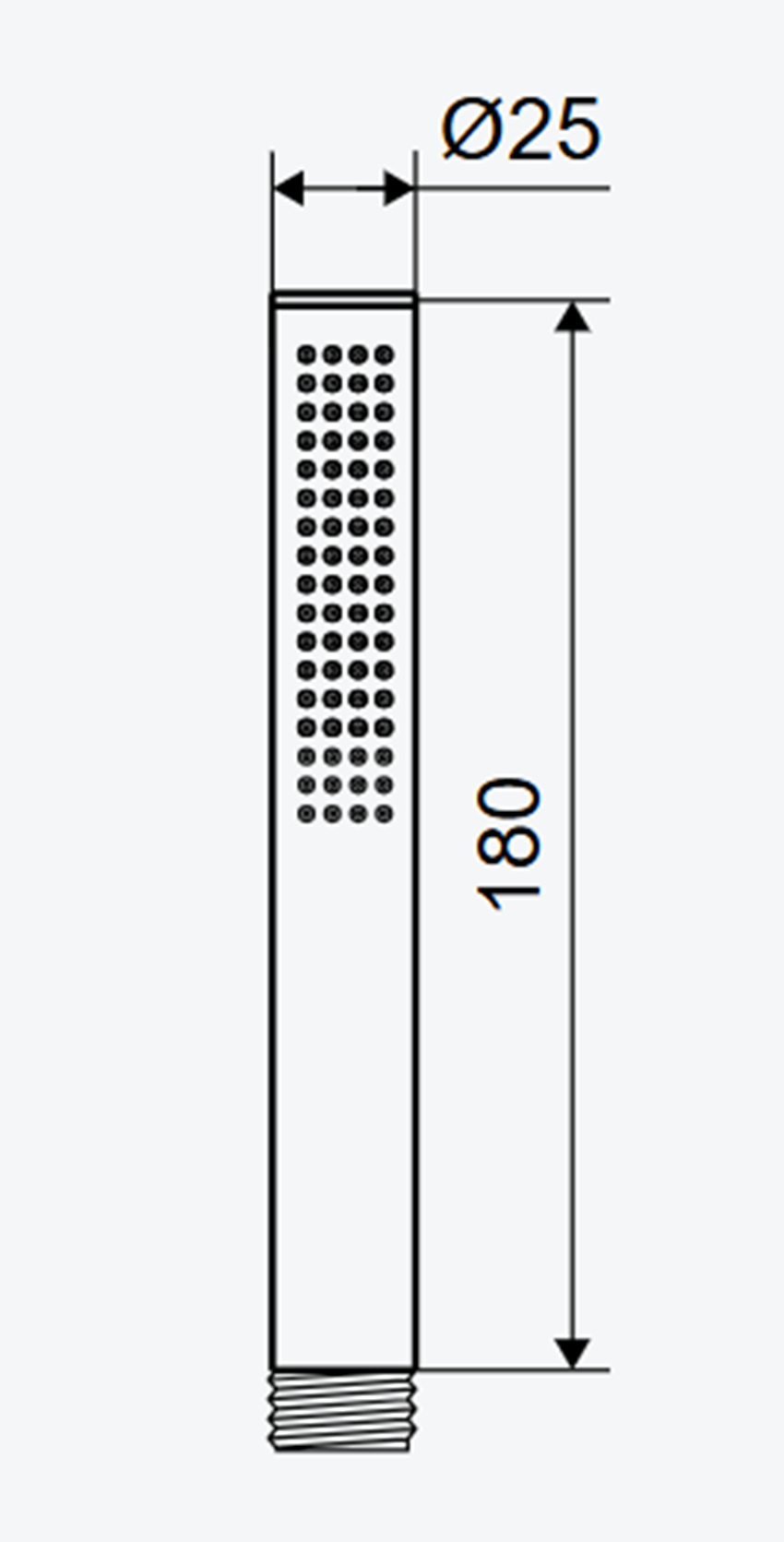 Słuchawka prysznicowa Excellent Loka AREX.SH.023AB rys techniczny
