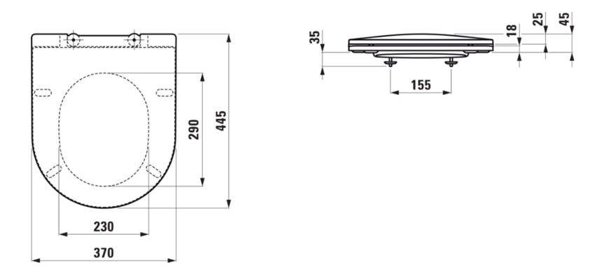 Miska WC Laufen Pro H8609560000001 rys techniczny