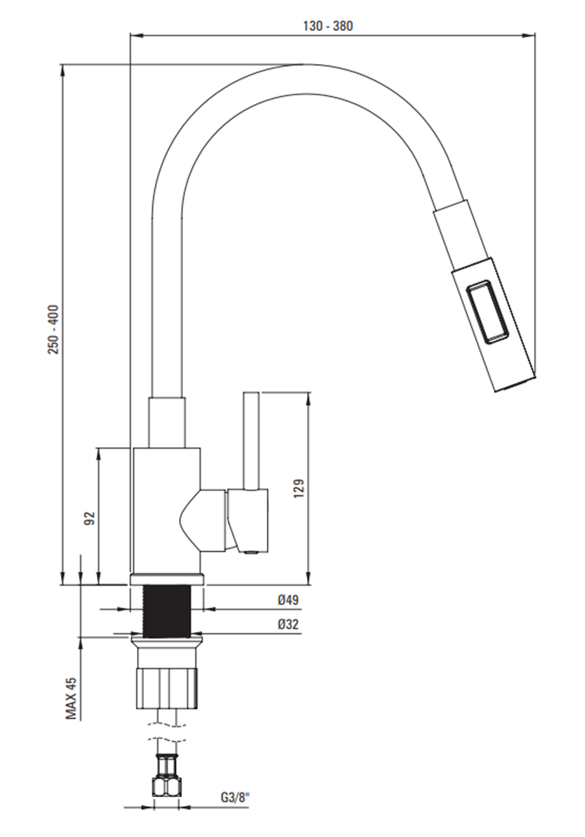 Zlewozmywak Deante Leda ZRDGS113 rys techniczny