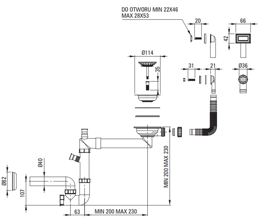 Zlewozmywak Deante Corio ZRC G113 syfon